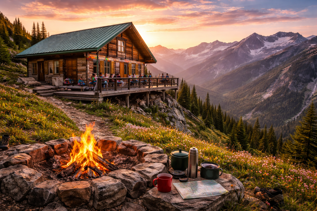 Sunset retreat in the mountains